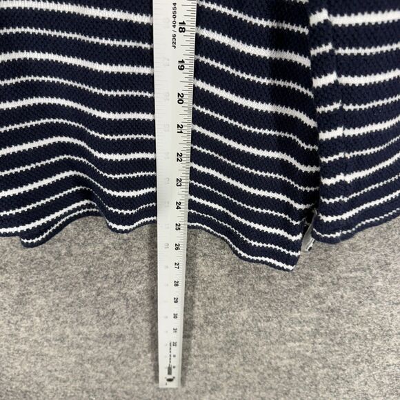 Talbots Sweater Pullover Women PS Petite Black Striped Knit V-Neck Tasseled - Picture 6 of 7